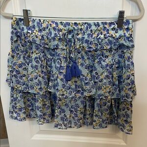 Blue periwinkle flower skirt with Ruffled Tiers size Large